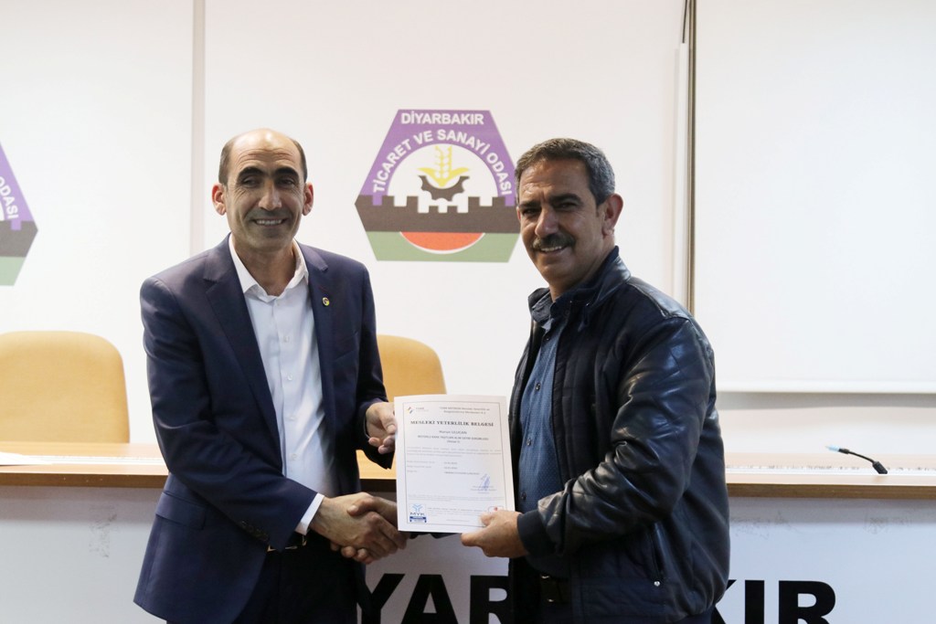 DTSO’da Mesleki Yeterlilik Belgesi verildi