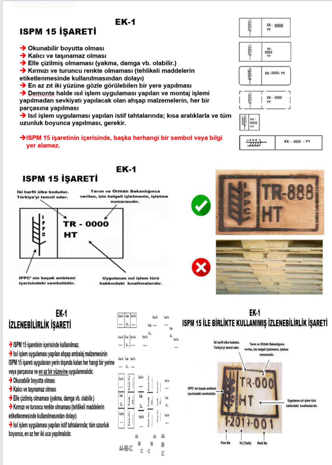 Ahşap Ambalaj Malz. Isıl İşleme Tabi Tutulması ve İşaretlenmesi Hk.(ISPM 15)
