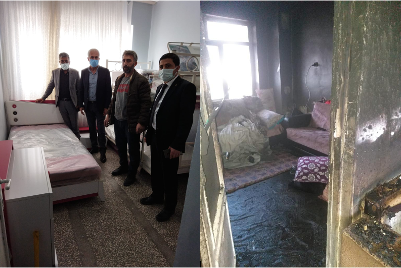 DTSO'dan evi yanan aileye ayni yardım