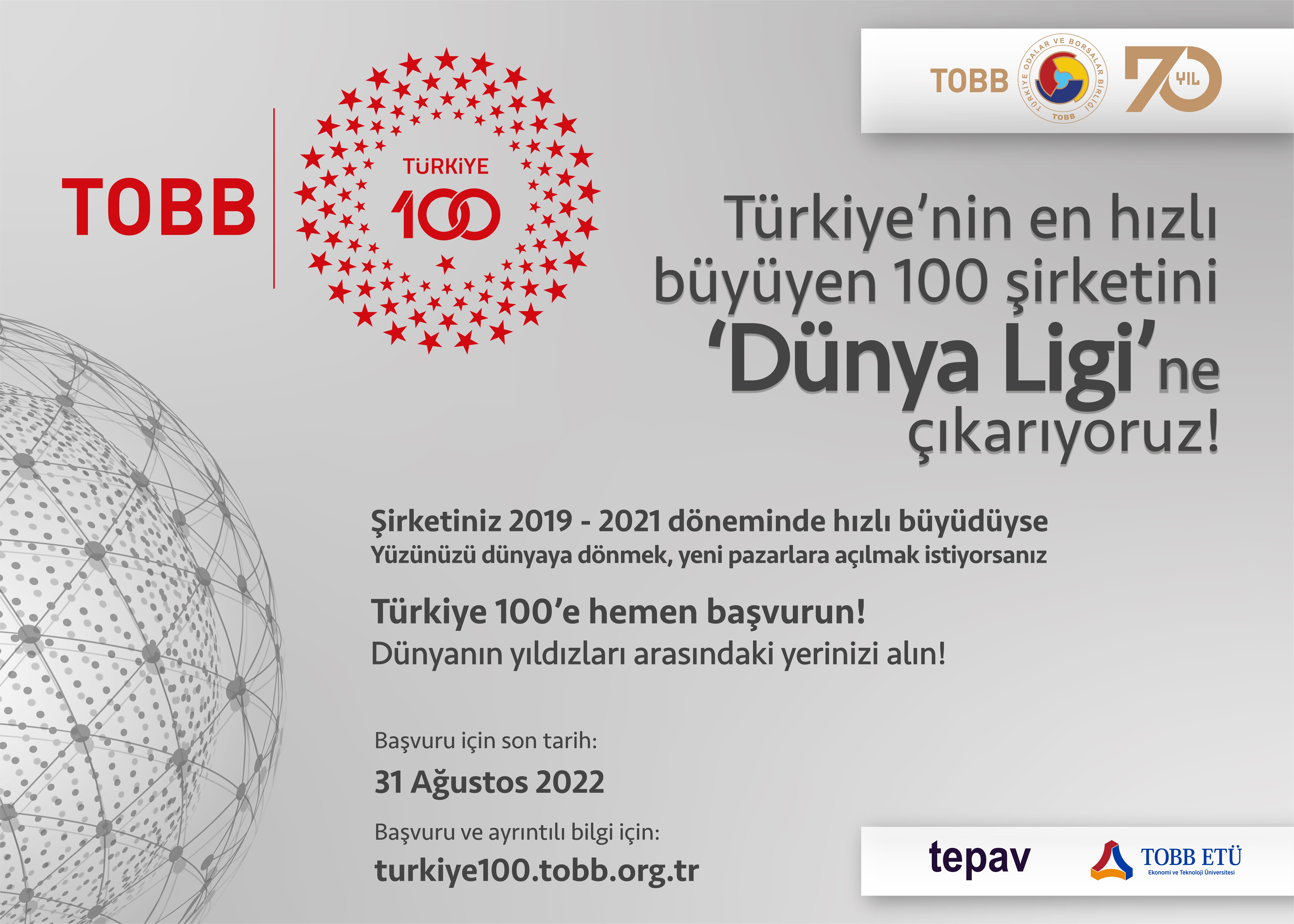 TOBB Türkiye 100 Yarışması Son Başvuru Tarihinin Uzatılması Hk.