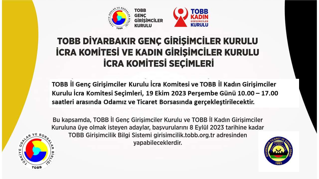 TOBB Diyarbakır Genç Girişimciler Kurulu ile Kadın Girişimciler Kurulu Seçimleri